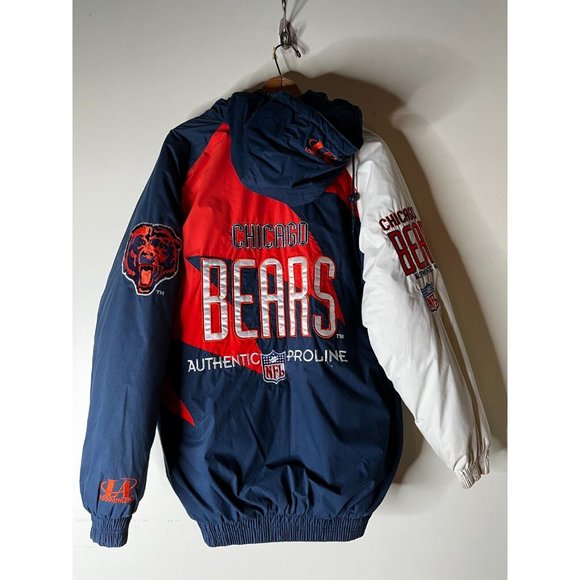 Vintage Chicago Bears Logo Athletic Sharktooth Jacket Men's M NFL Proline - Picture 2 of 16